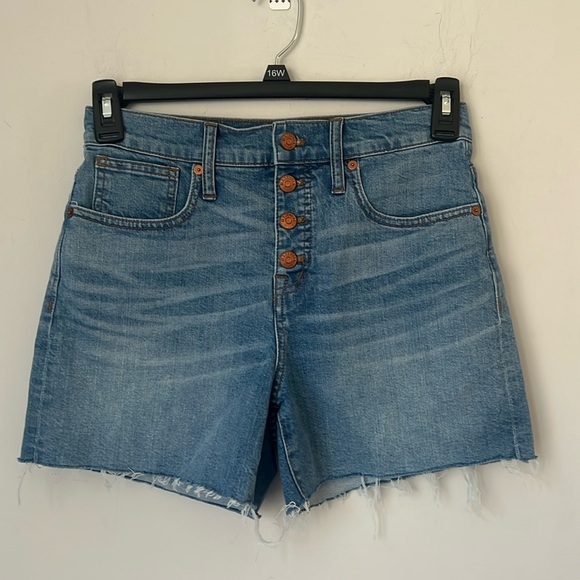 Madewell Women’s Cut Off Denim Shirts High Rise Button Fly Size 26 🗝️ - Picture 1 of 5